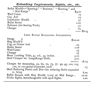 From the Sharps Rifle Company catalog.